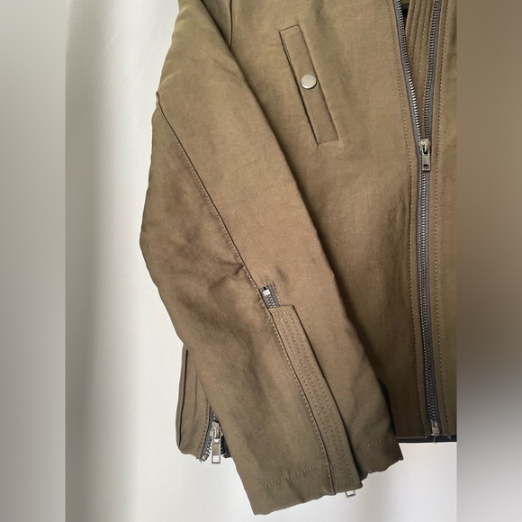 Mango Khaki olive green Military Jacket NWOT size Small but oversized - Picture 5 of 6